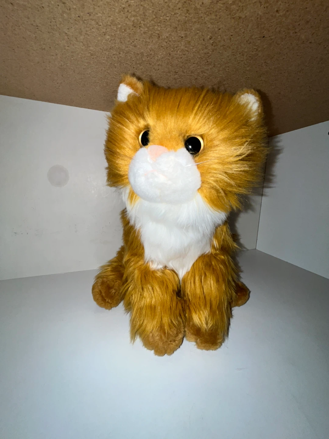 Orange and White Plush Cat Toy - photo 2