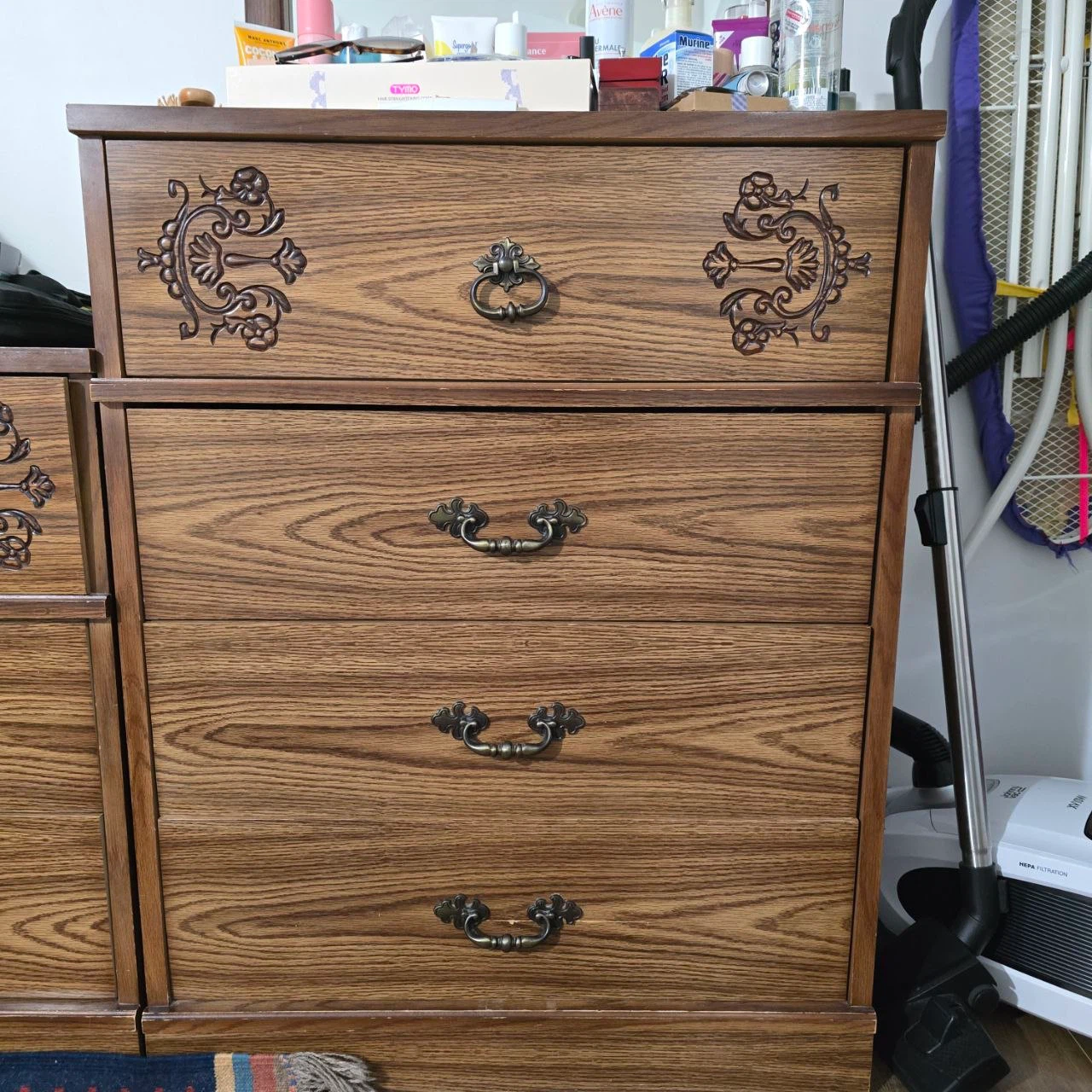 Two Piece Wooden Dresser Set with Mirror - photo 2