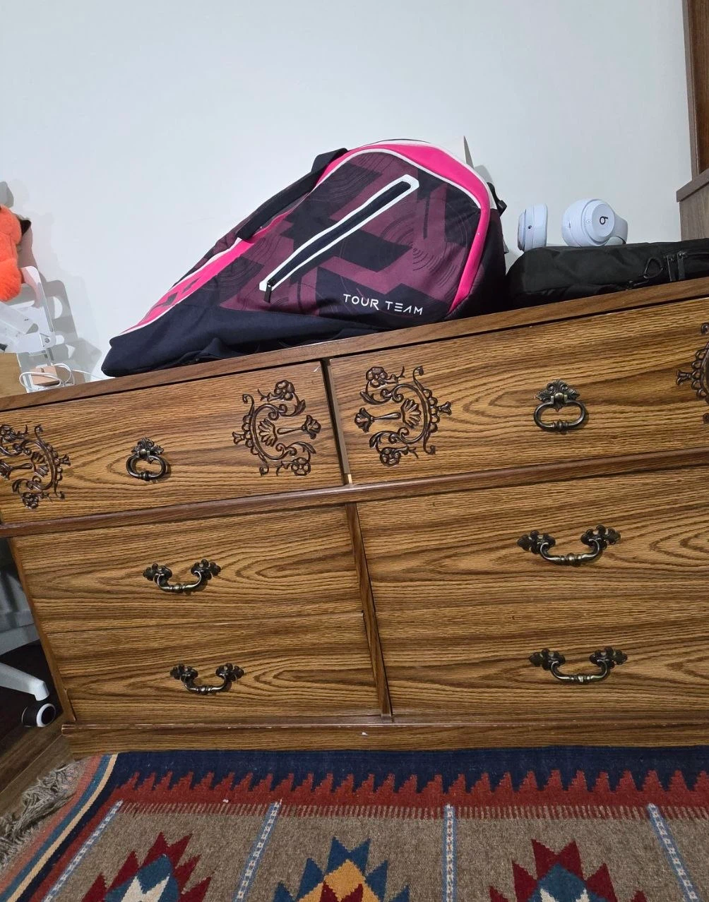 Two Piece Wooden Dresser Set with Mirror - photo 3