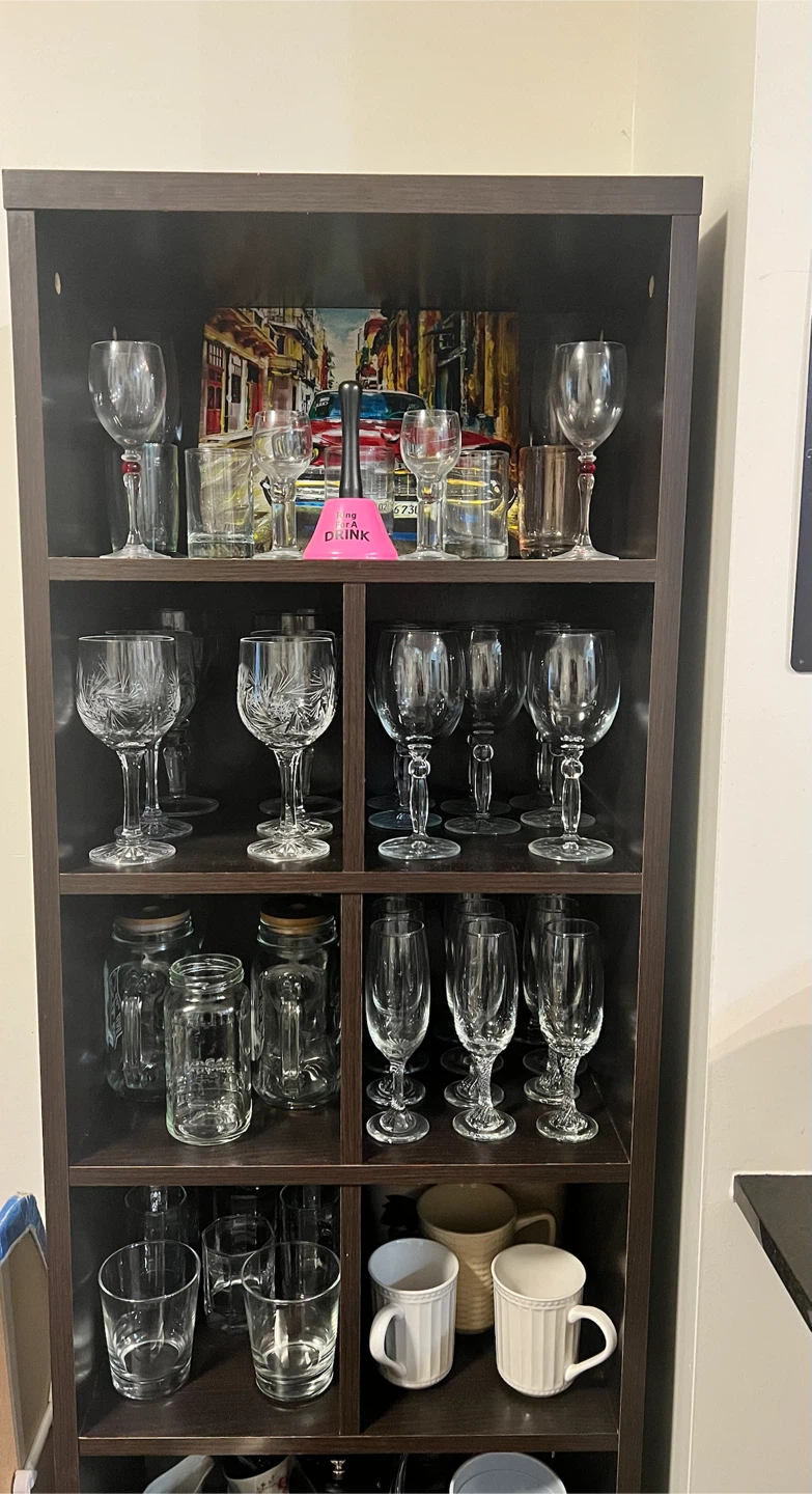 Dark Brown Tall Storage Display Shelf