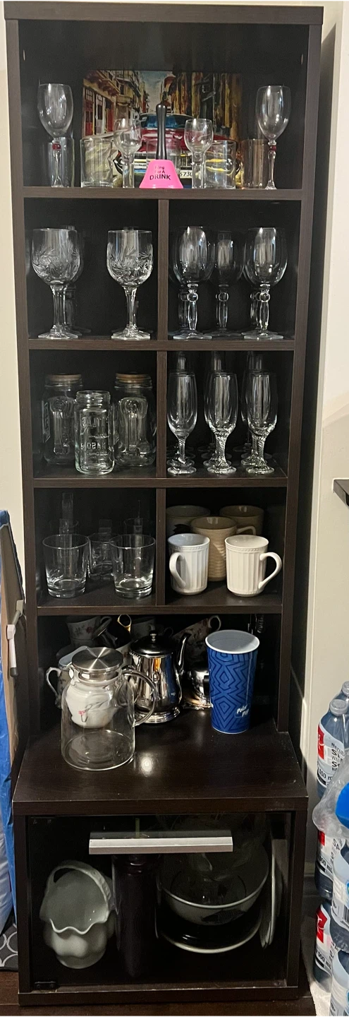 Dark Brown Tall Storage Display Shelf - photo 2