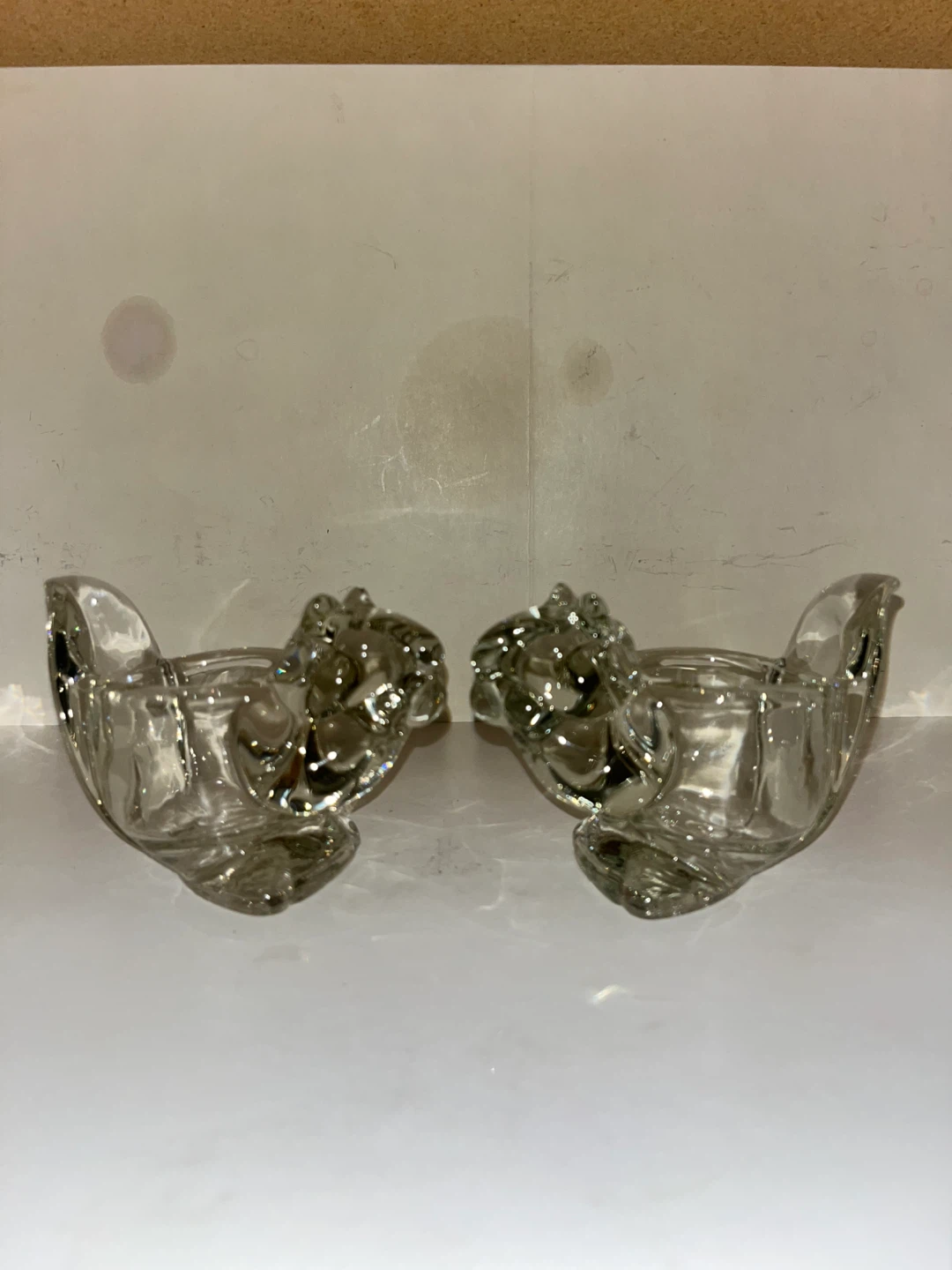 Set of 2 Vintage Glass Squirrel Dishes
