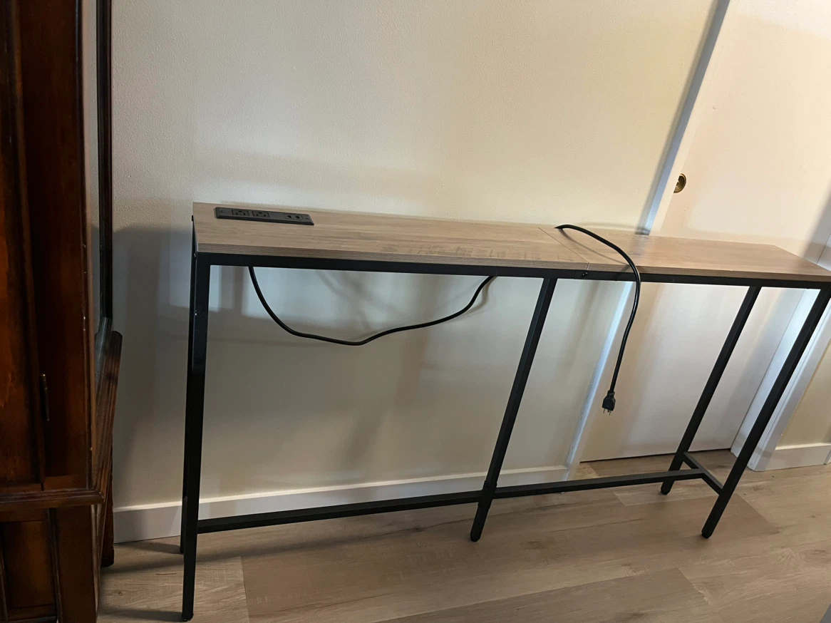 Narrow Console Table with Power Outlets