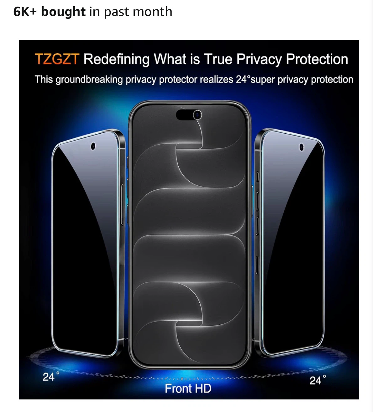 TZGZT Privacy Screen Protector 3-Pack for iPhone 18 Pro Max - photo 2