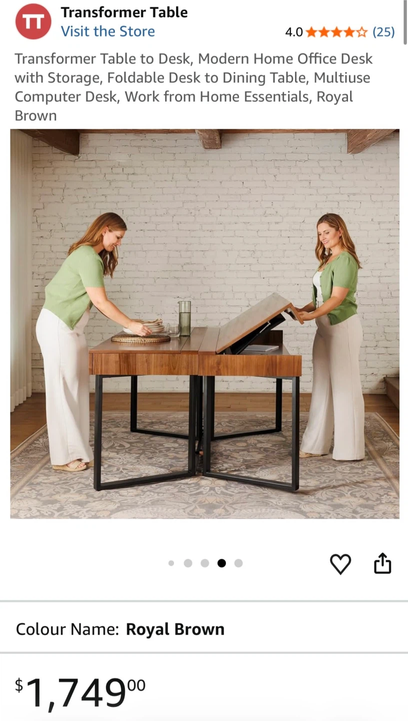 Transformer Table Desk - Royal Brown - photo 2