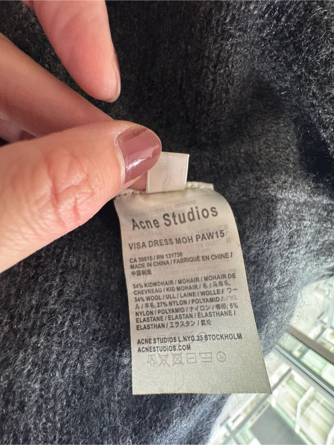 Acne Studios Visa Dress Mohair Grey - photo 3