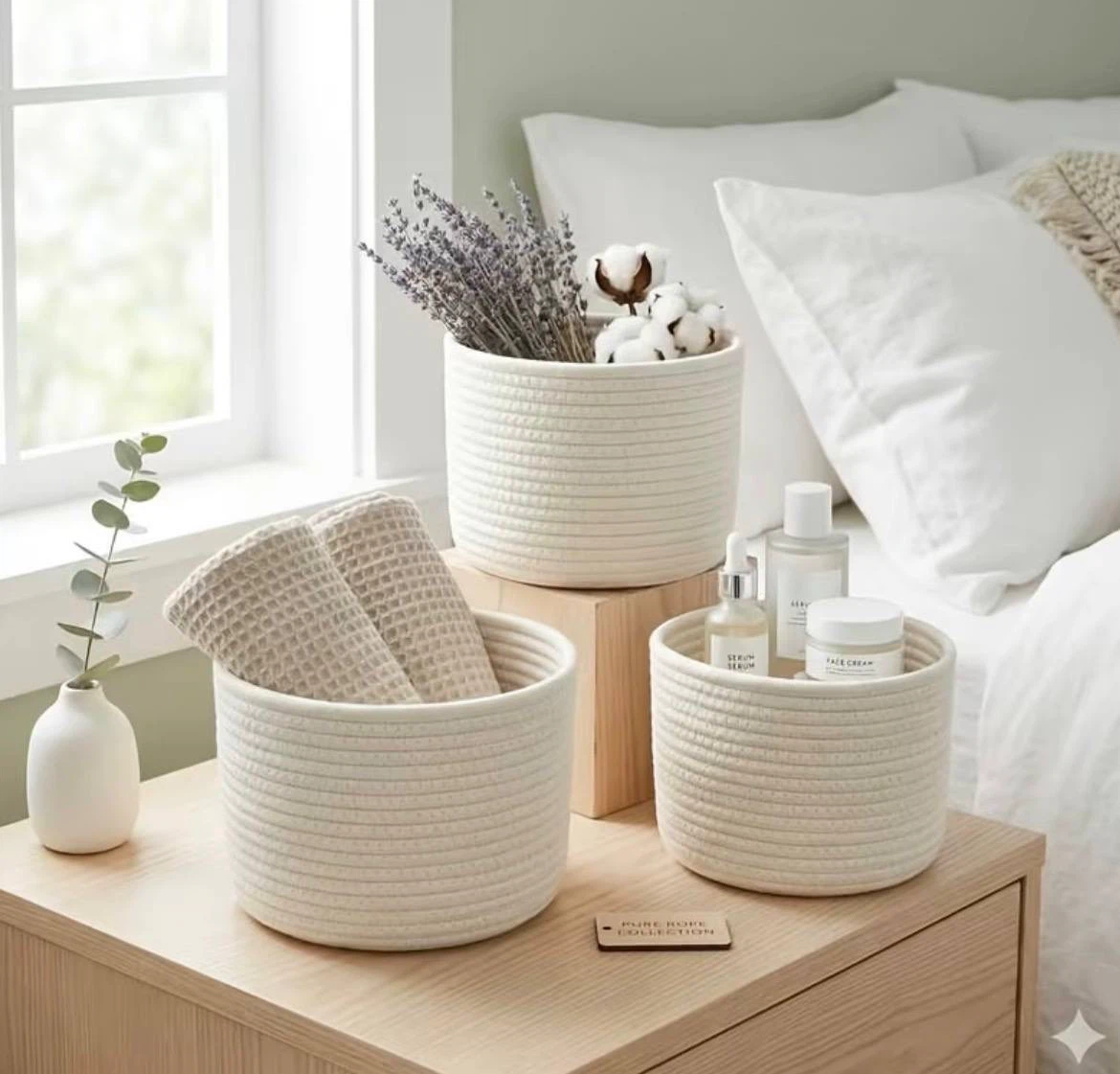 Cotton Rope Storage Baskets — Set of 3 - photo 2