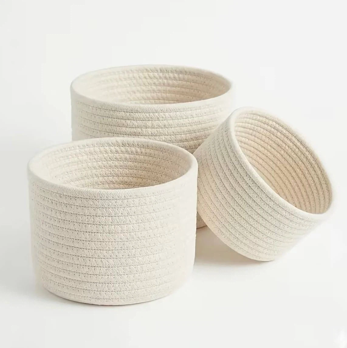 Cotton Rope Storage Baskets — Set of 3 - photo 5