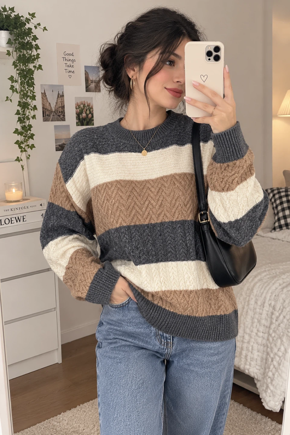 New RW&CO Striped Knit Sweater size M