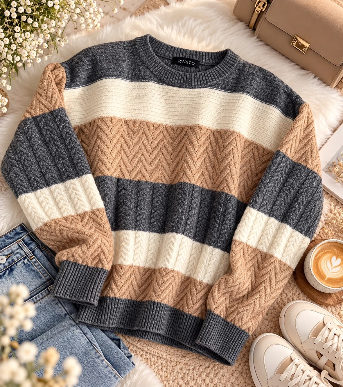 New RW&CO Striped Knit Sweater size M - photo 4