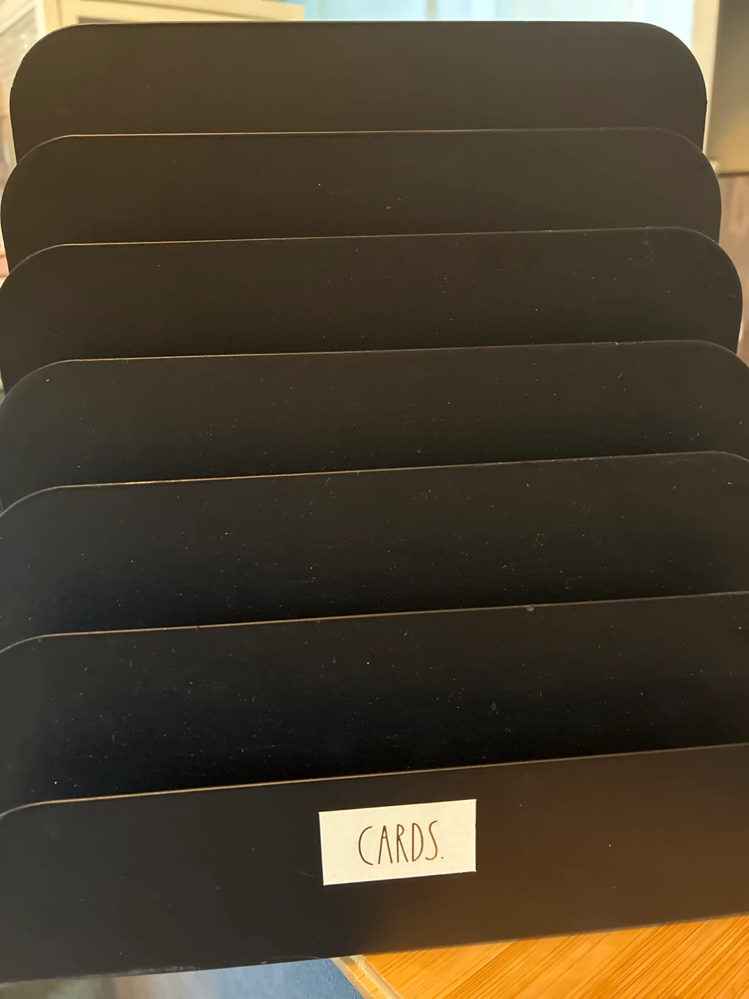 Rae Dunn CARDS Metal File Organizer