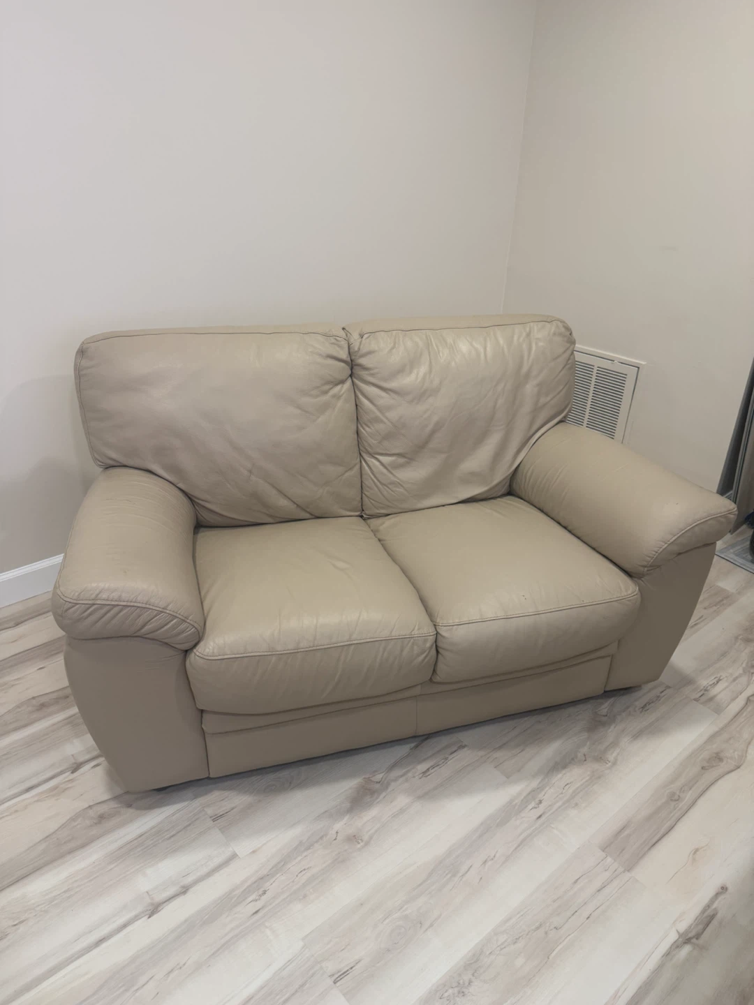 3-Piece Beige Leather Sofa Set - photo 2