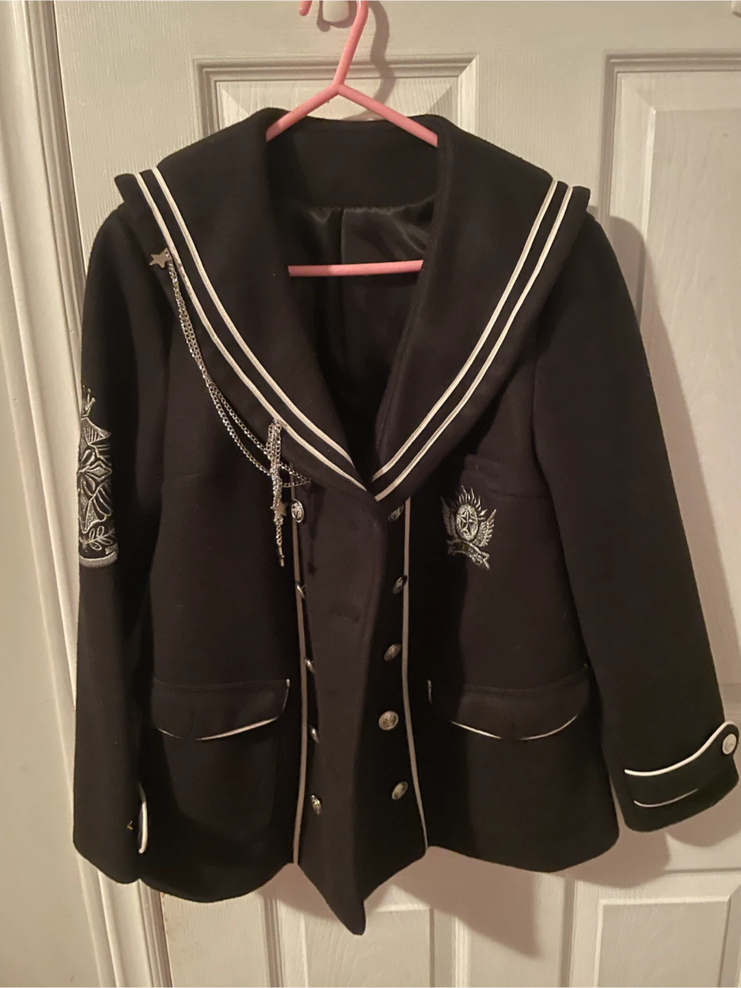 Black Sailor-Style Jacket - photo 2