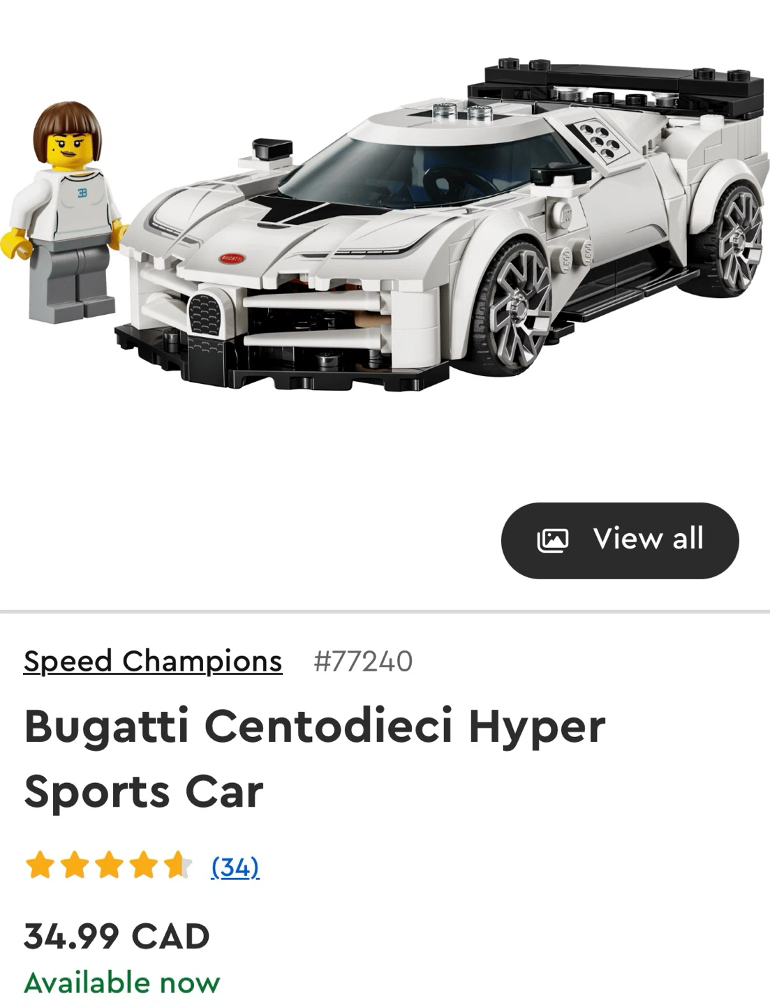 Lego Speed Champions Bugatti Centodieci Hyper Sports Car 77240 - photo 5