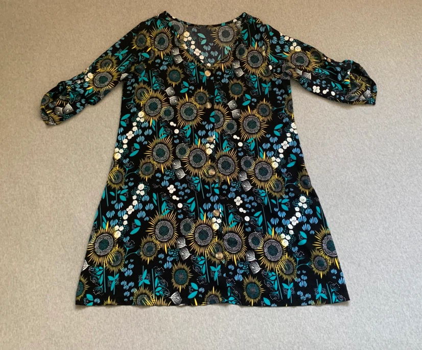 Mock Button-Down Pullover Tunic Dress - Size XL