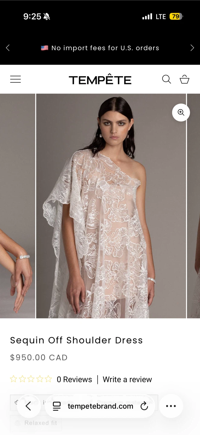 Tempete Sequin Off Shoulder Dress