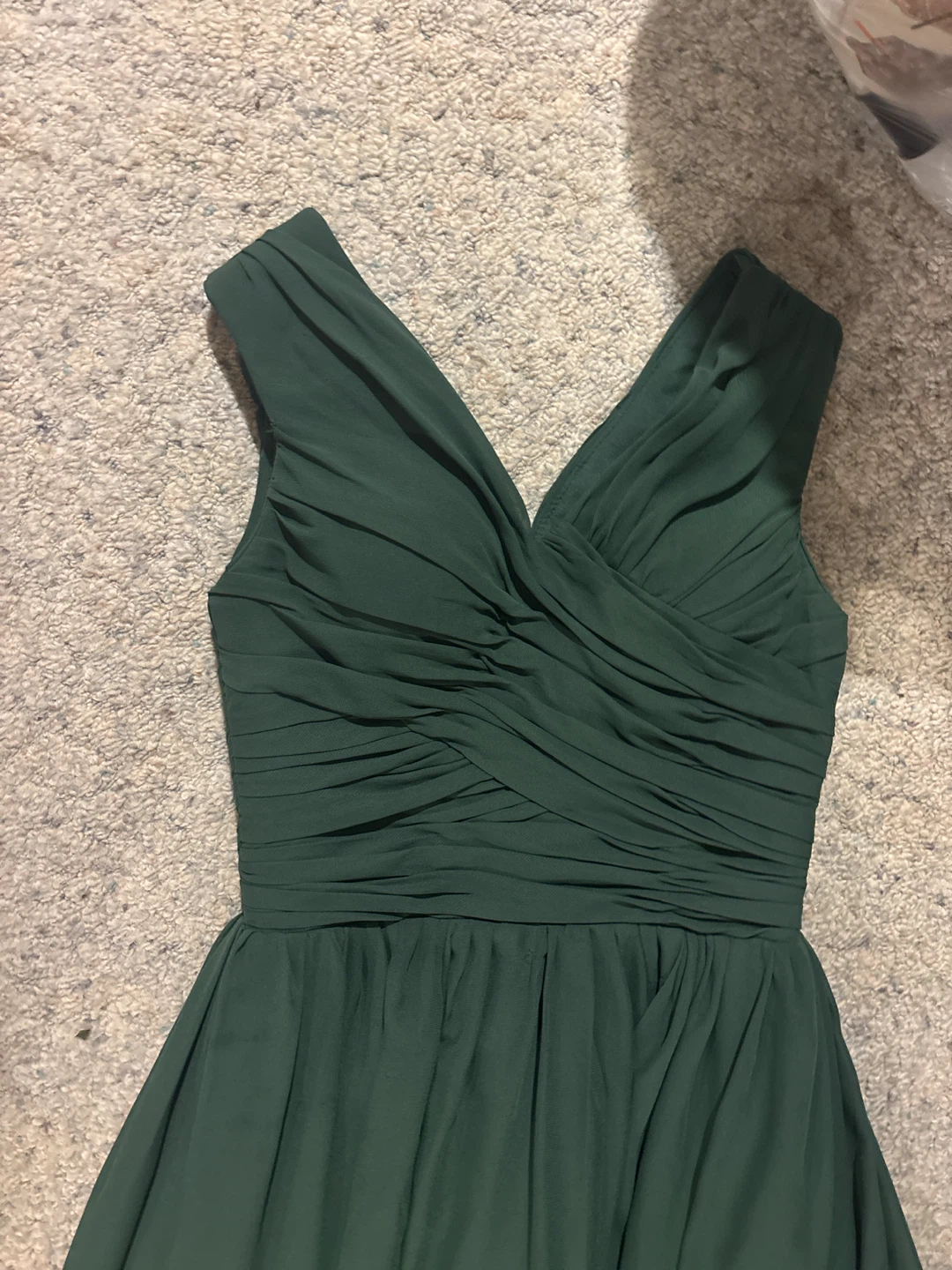 Dark Green Chiffon Evening Gown - photo 2
