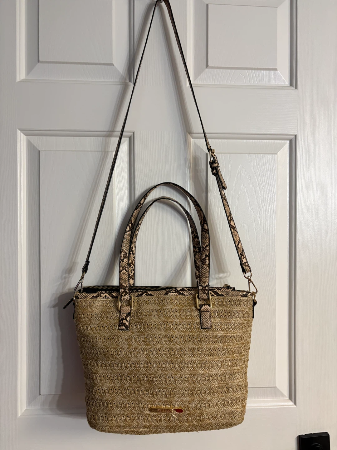Steve Madden Woven Straw Raffia Tote Bag