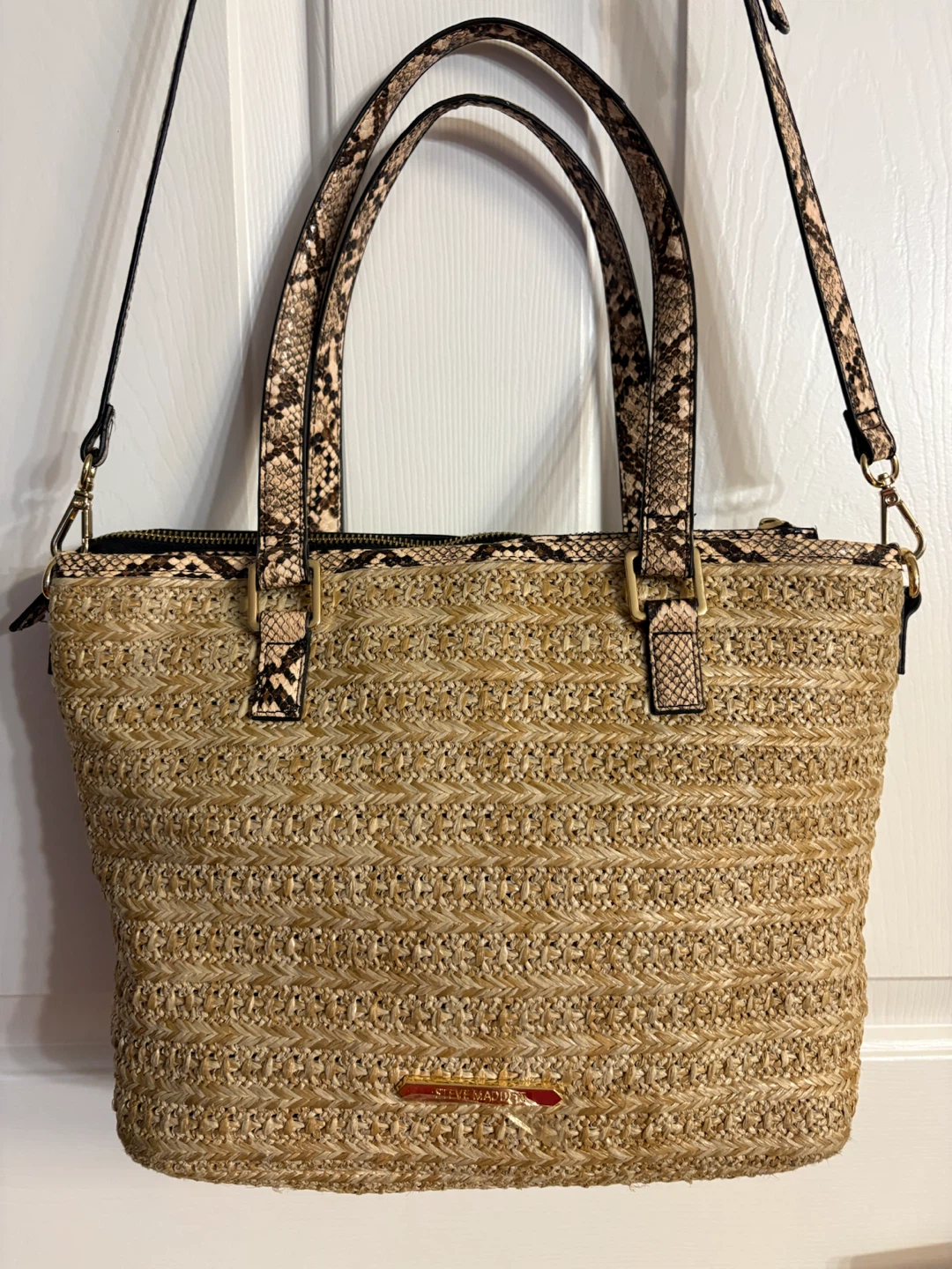 Steve Madden Woven Straw Raffia Tote Bag - photo 2