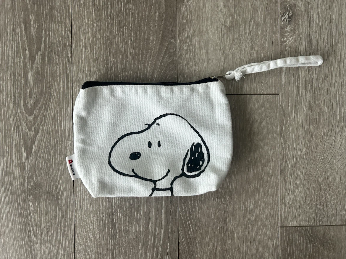 Snoopy White Canvas Pouch