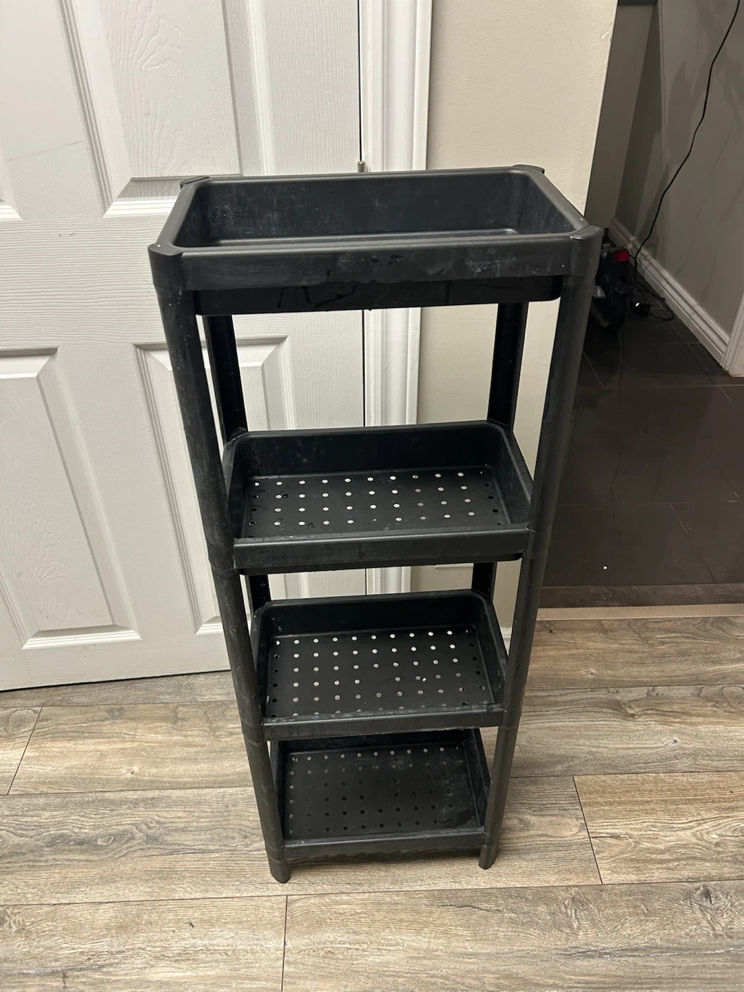 Black 4-Tier Plastic Storage Rack