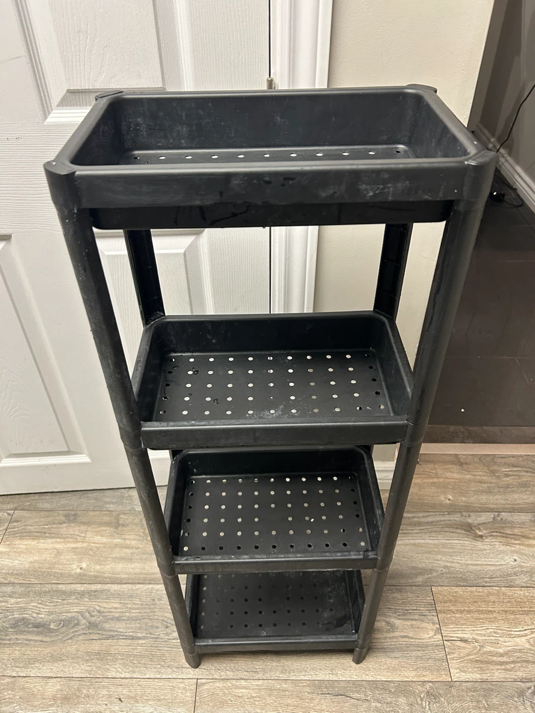 Black 4-Tier Plastic Storage Rack - photo 2