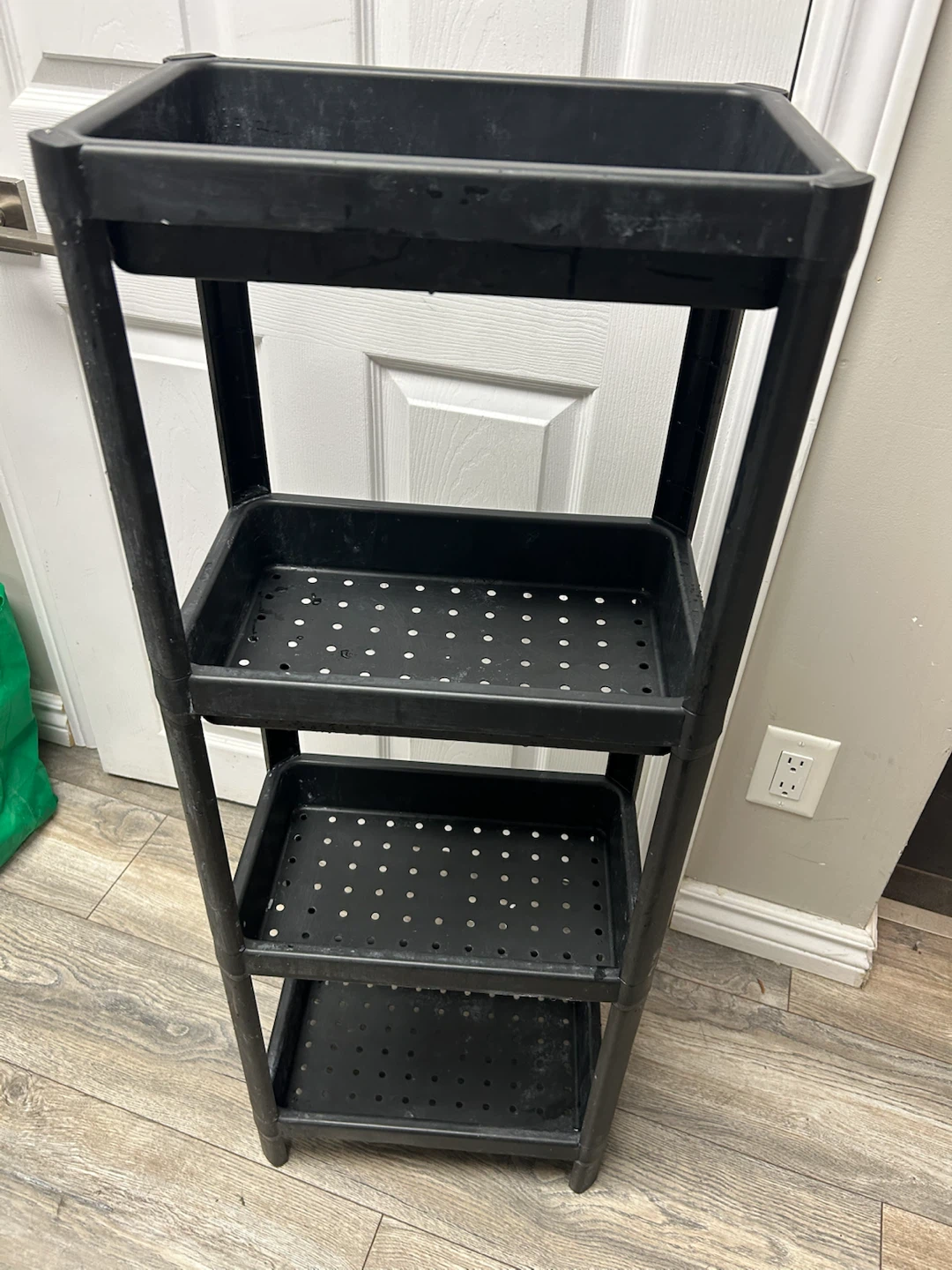 Black 4-Tier Plastic Storage Rack - photo 4