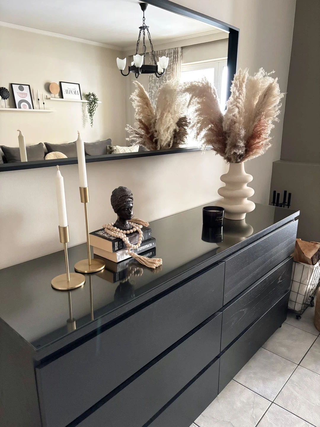 IKEA Malm 6-Drawer Dresser + glasstop