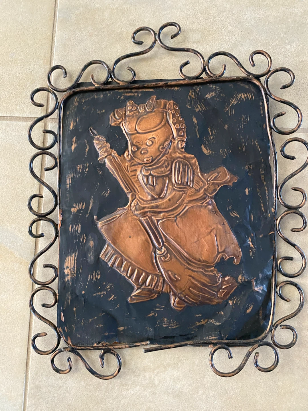 Vintage Copper Wall Art Plaque
