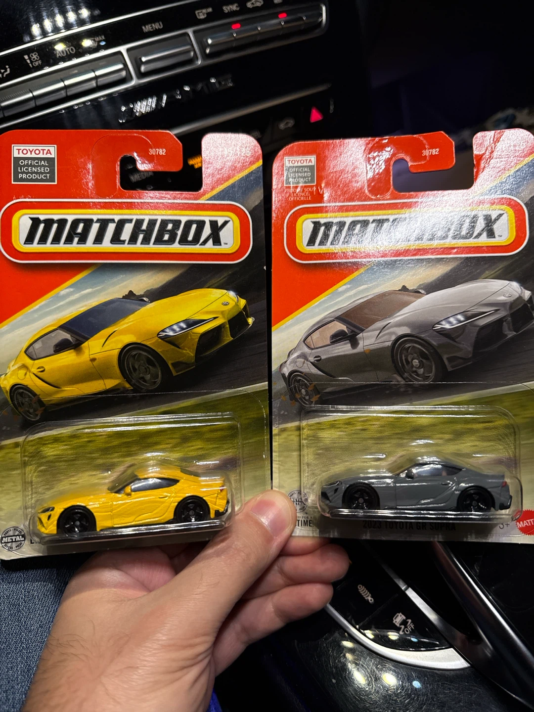 2 Matchbox Toyota GR Supra die-cast cars