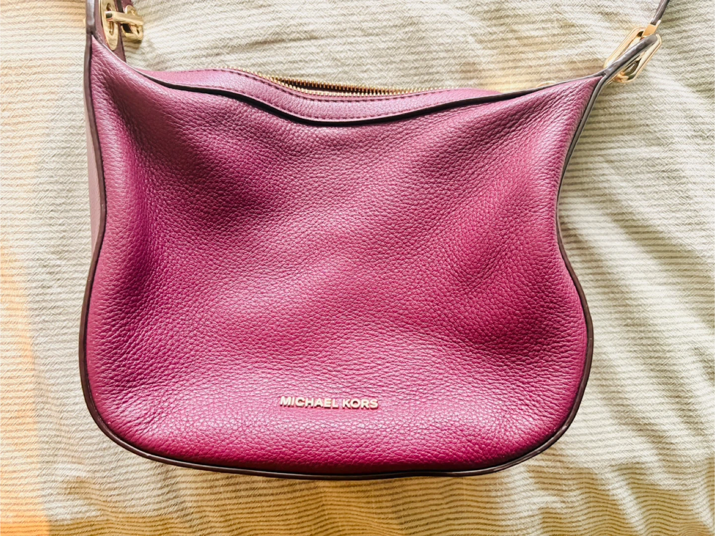 Michael Kors Purple Leather Shoulder Bag