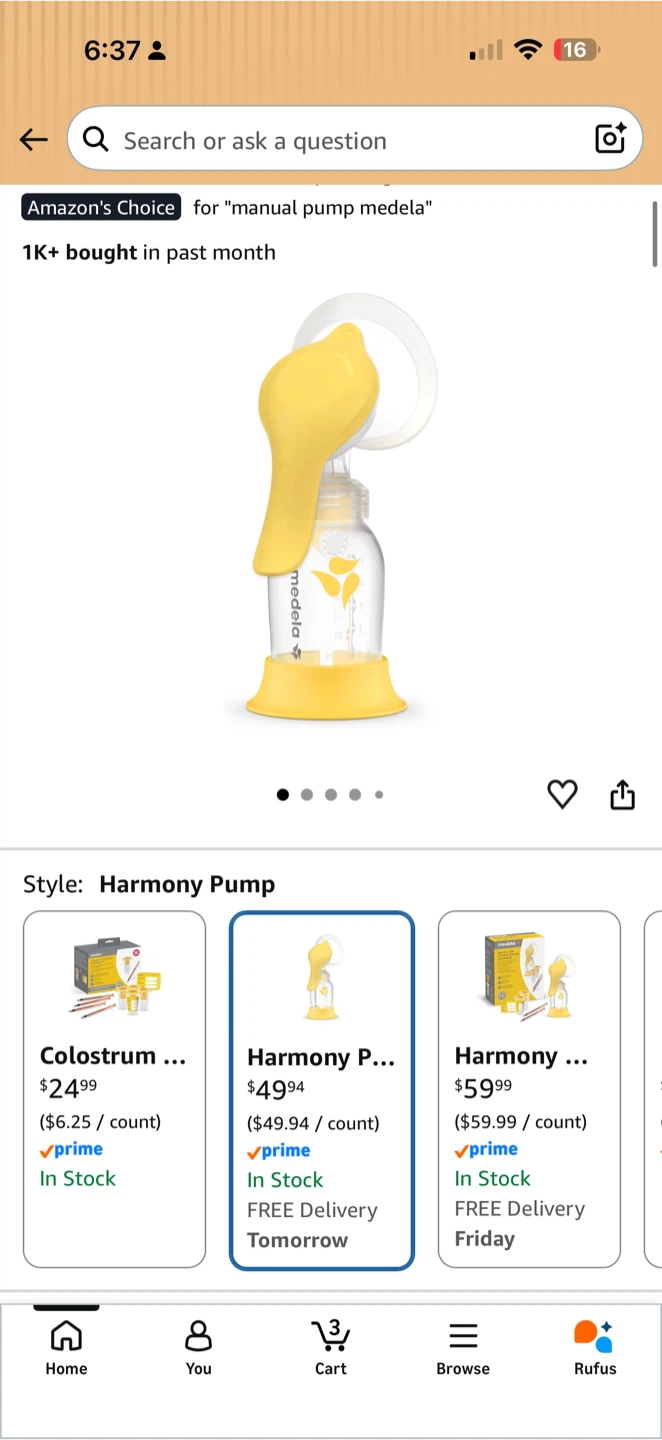Medela Harmony Manual Breast Pump - photo 5