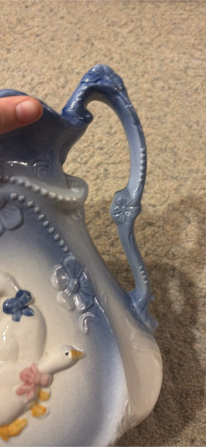 Vintage Goose Pattern Ceramic Pitcher - photo 5