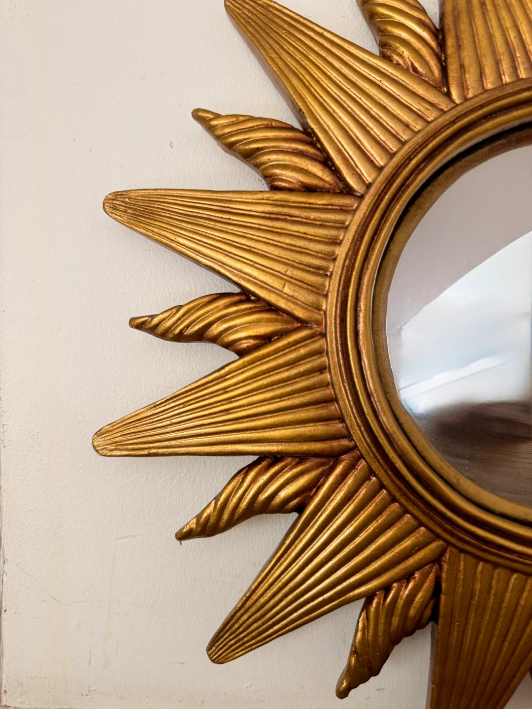 Vintage 1994 Gold Sunburst Convex Mirror