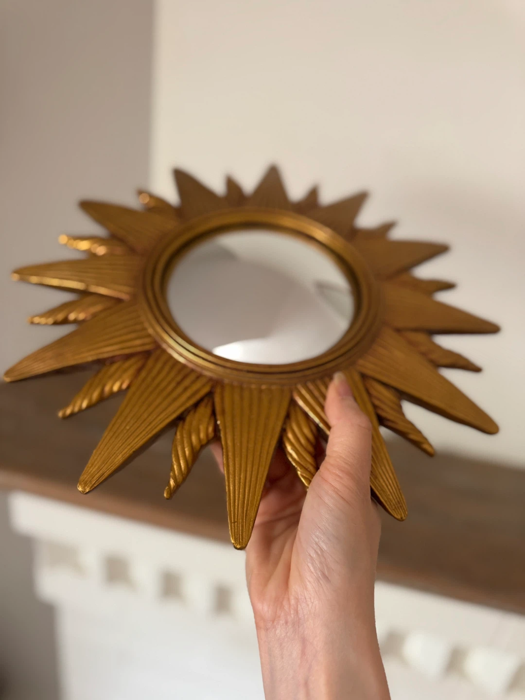 Vintage 1994 Gold Sunburst Convex Mirror - photo 5