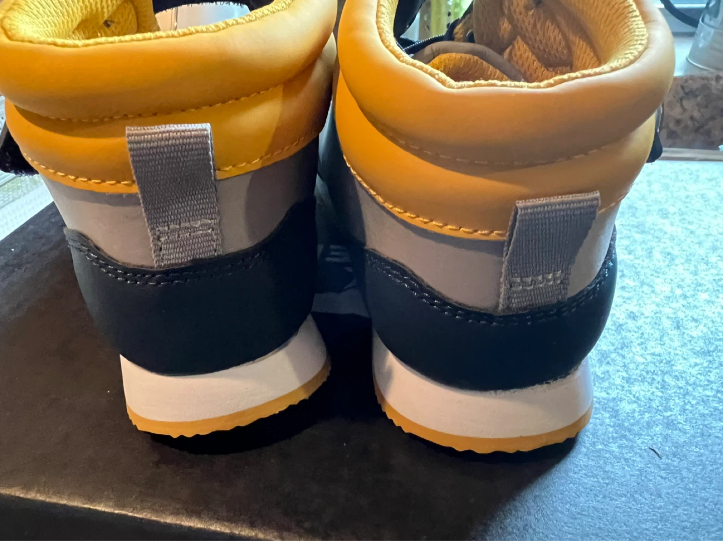 Kids High-Top Sneakers Grey and Yellow size US1 - photo 4