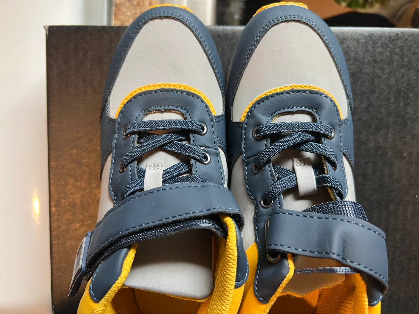 Kids High-Top Sneakers Grey and Yellow size US1 - photo 3