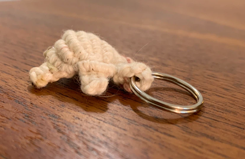 Handmade Macrame Turtle Keychain - photo 2