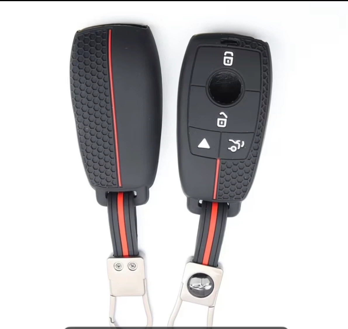 MERCEDES BENZ Silicone Car Key Fob Cover with Keychain - photo 3