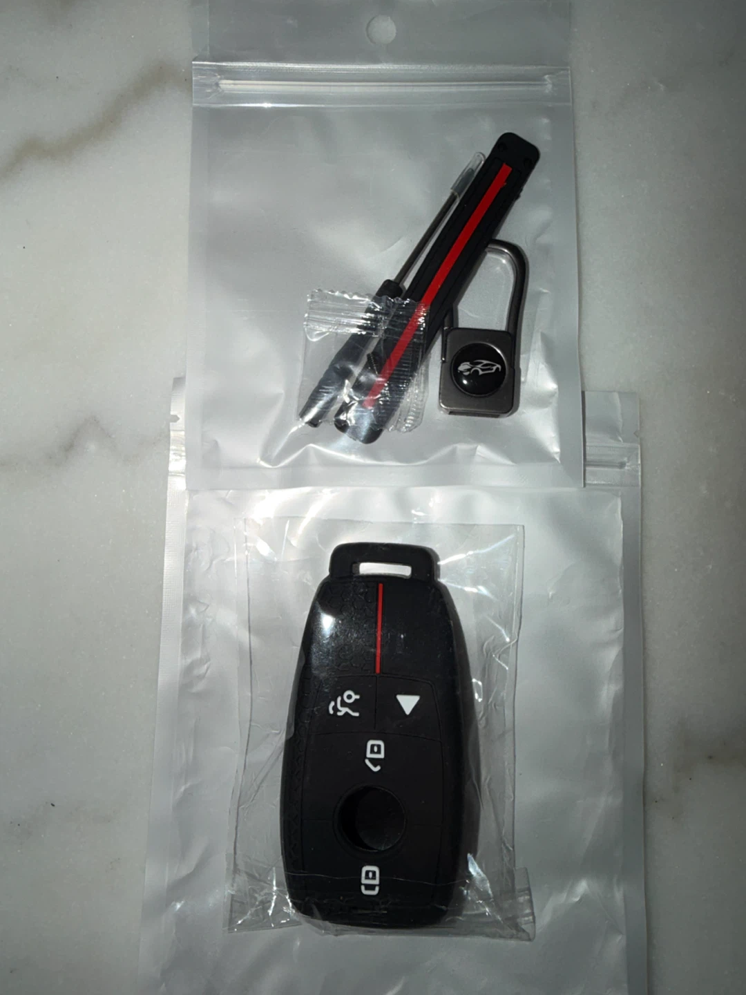 MERCEDES BENZ Silicone Car Key Fob Cover with Keychain - photo 4