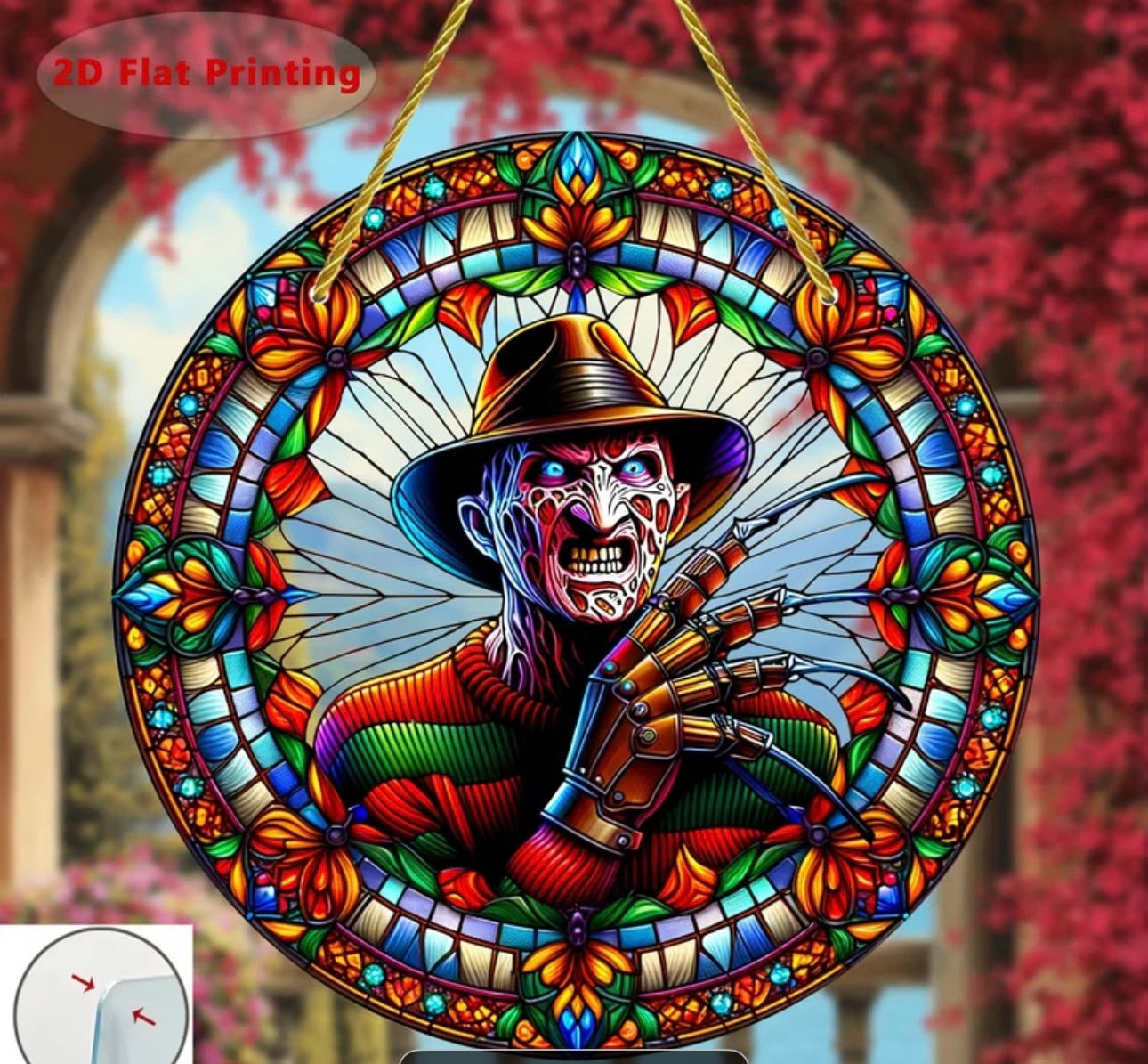 2D acrylic sun catcher.  nightmare on Elm street, new