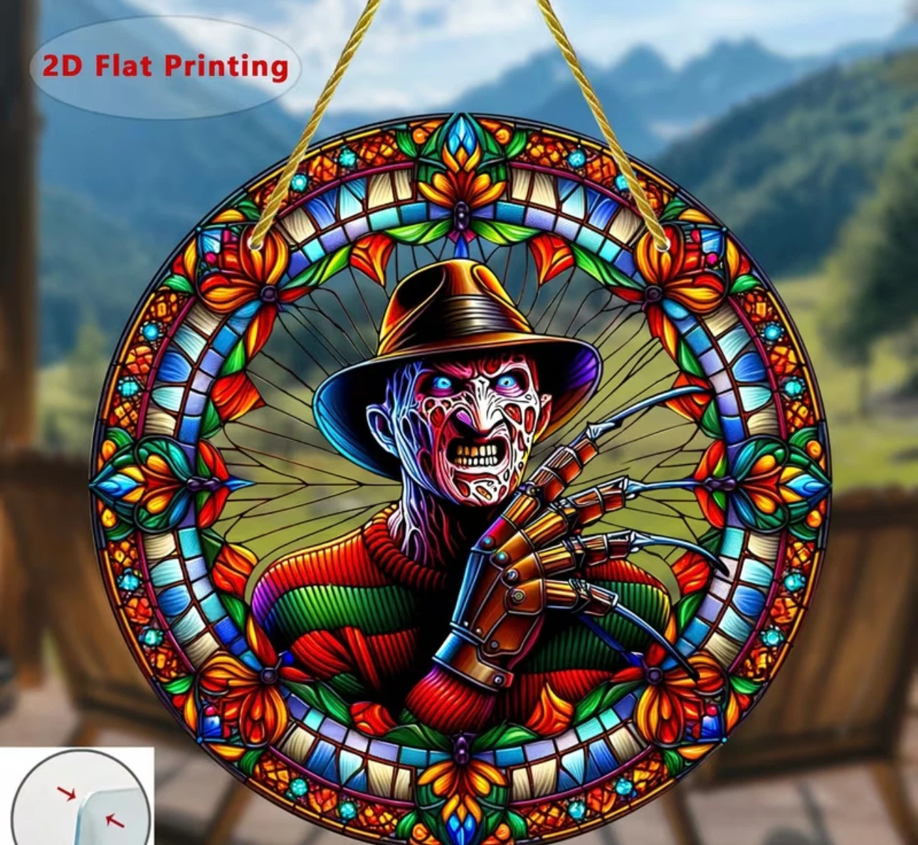 2D acrylic sun catcher.  nightmare on Elm street, new - photo 2