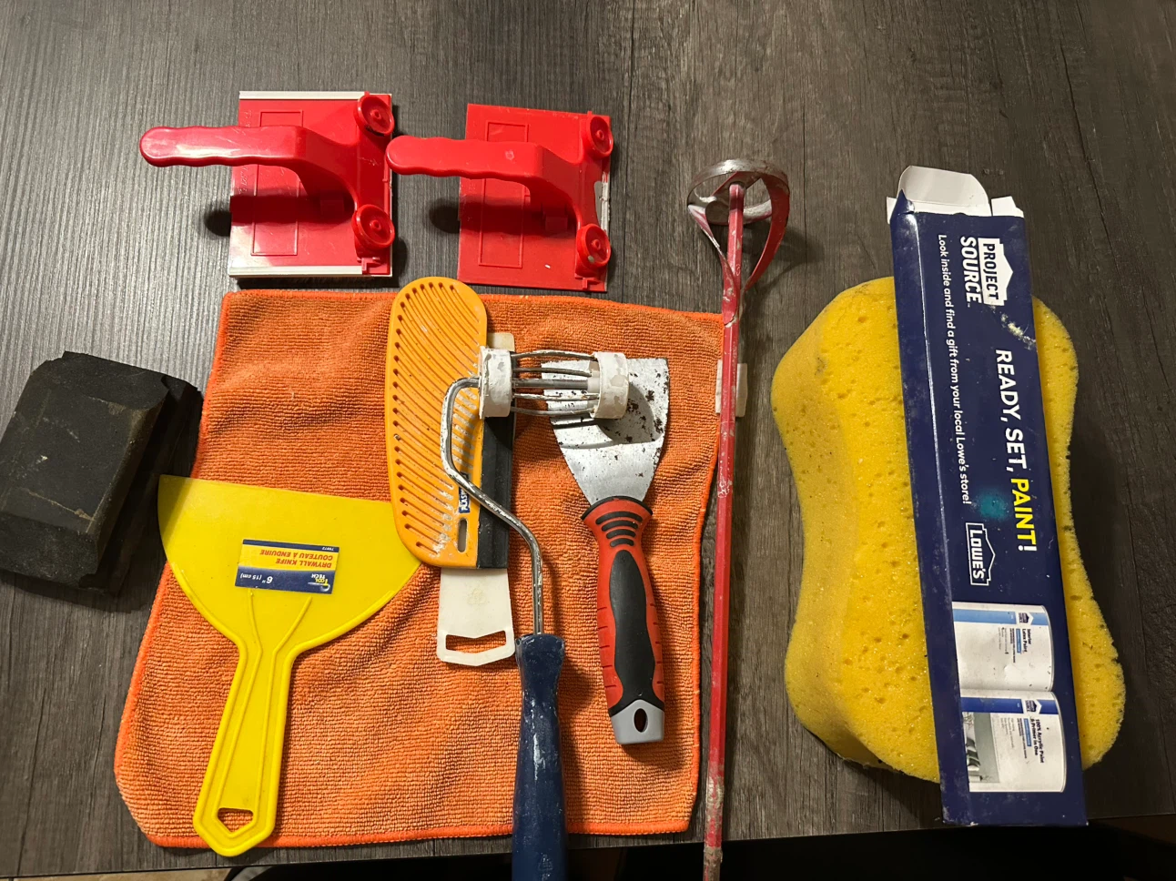 Assorted DIY Painting and Drywall Tools