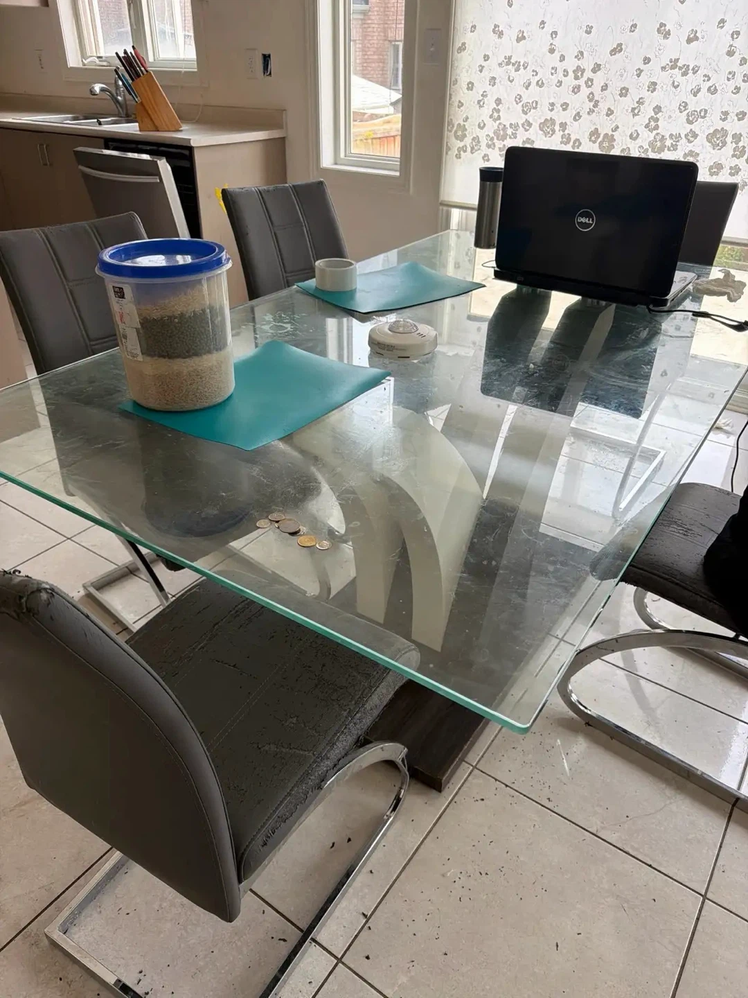 Glass Top Dining Table