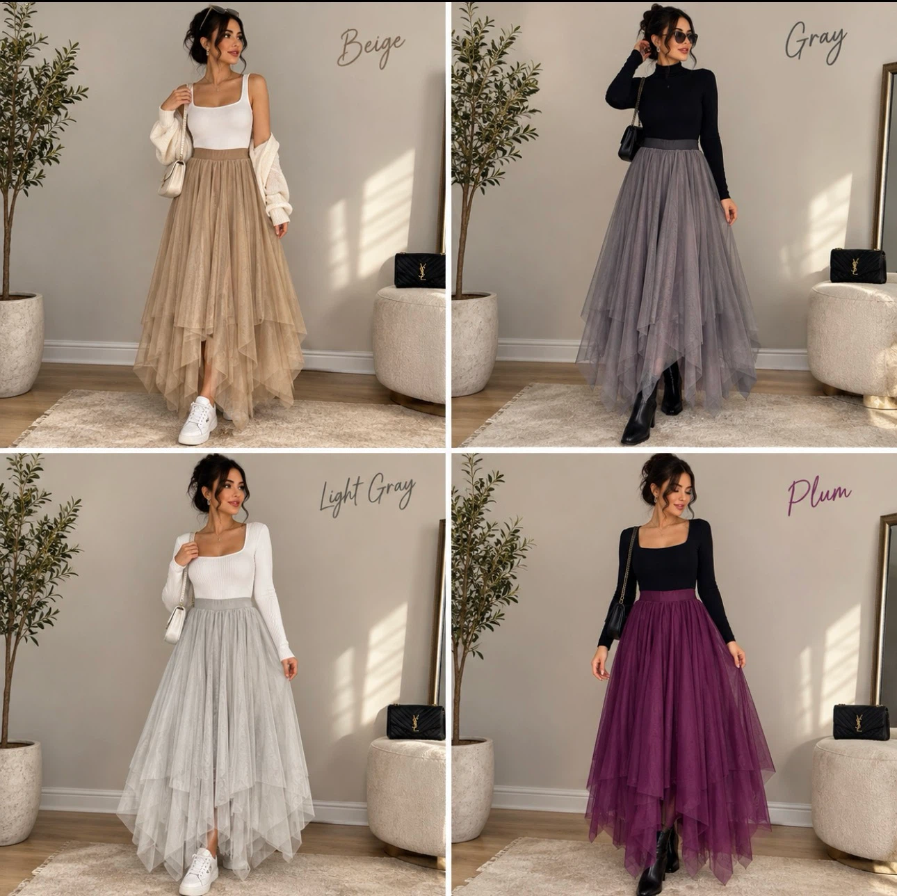 Asymmetric Tulle Maxi Skirt - photo 5