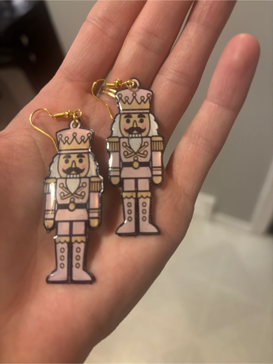 Pink nutcracker earrings