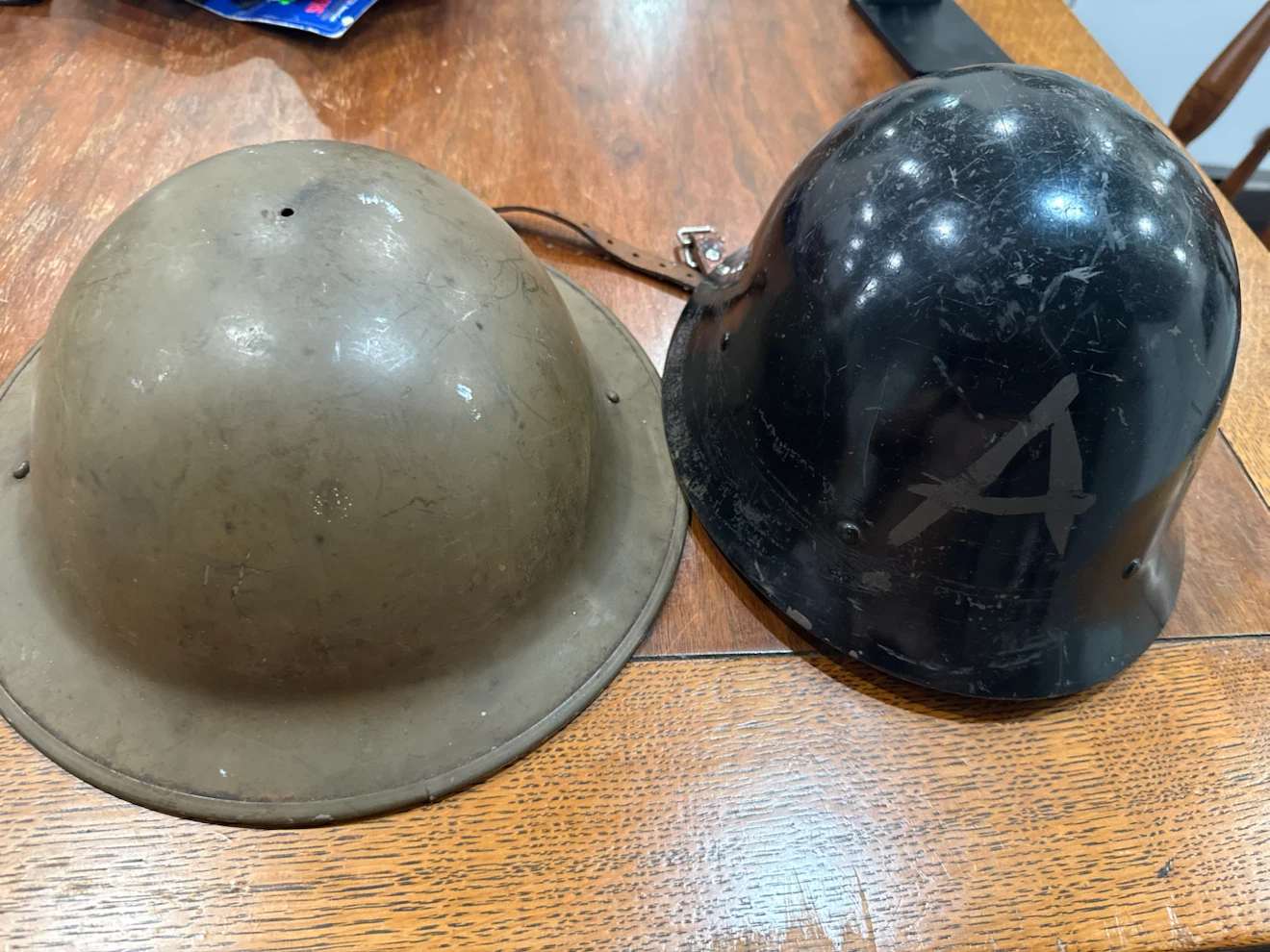 Vintage Military Helmets and Canteen