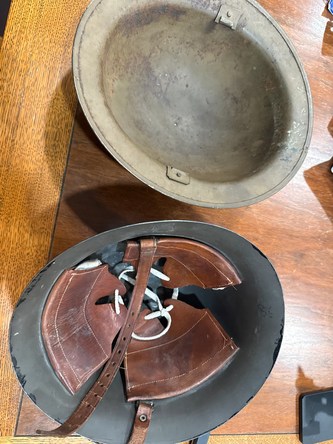 Vintage Military Helmets and Canteen - photo 3