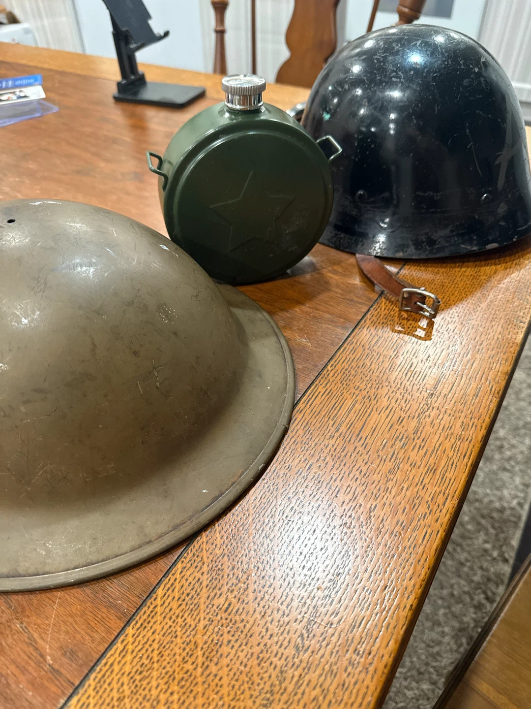 Vintage Military Helmets and Canteen - photo 5