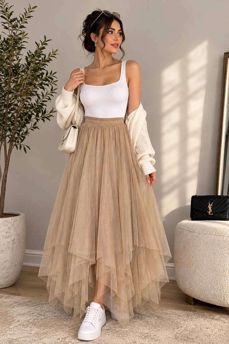 Layered Tulle Maxi Skirt